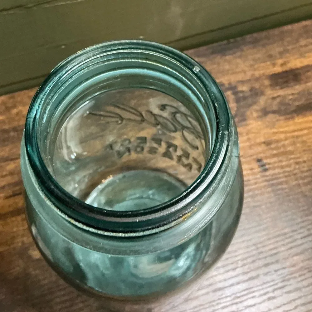 Antique Blue Ball Mason Jar | 7.5” Tall | Vintage Home Decor